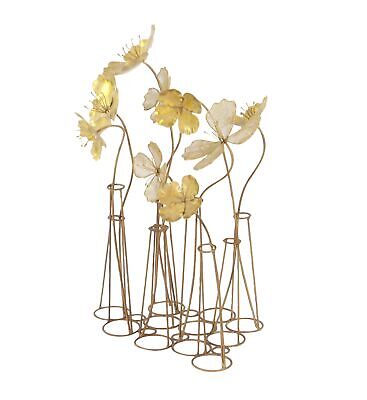 Deco 79 Metal Floral Decorative Sculpture Home Decor Statue with Wire Vases a...