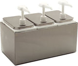 Carlisle FoodService Products Condiment Rail Condiment Center with 3 Standard...