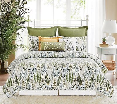 C&F Home Cecil Full/Queen 3 Piece Reversible Coverlet Quilt Set with 2 Standa...