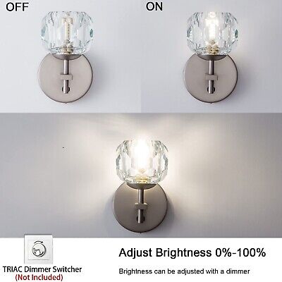 Sconces Wall Lighting Set of 2 Modern Crystal Wall Sconce with Switch Button ...