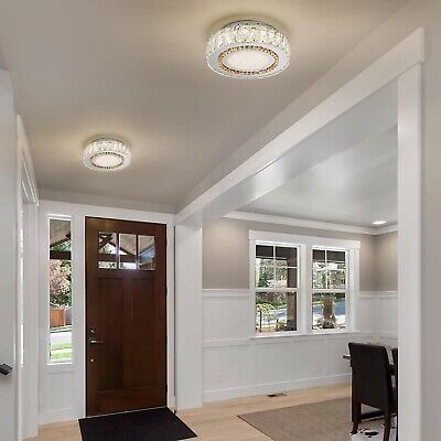 12 Inch LED Ceiling Lights, Modern Crystal Flush Mount Light Fixture, Dimmabl...