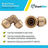 SharkBite 1/2 Inch x 3/8 Inch 90 Degree Reducing Elbow, Pack of 12, Push to C...