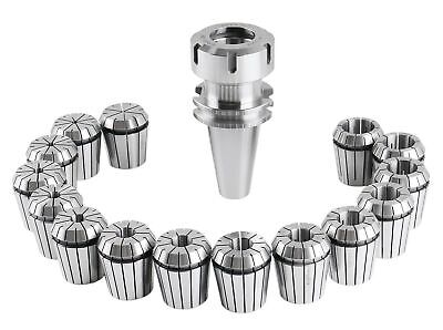 Accusize Industrial Tools Cat40 Shank and 15 Pc Er40 Collet Set with Wrench i...