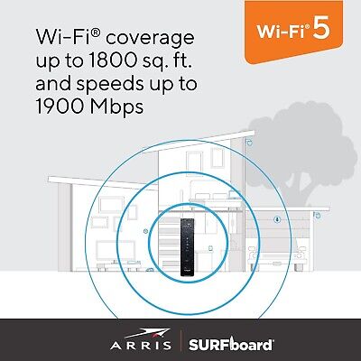 ARRIS Surfboard SBG6950AC2 DOCSIS 3.0 Cable Modem & AC1900 Wi-Fi Router , App...