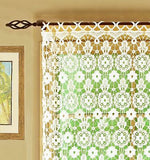 Today's Curtain Medallion Macram&#233; Panel 63",Ecru,48W x 63L Ecru