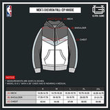 Ultra Game NBA Men's Contrast Back Cut Full Zip Hoodie Sweatshirt Chicago Bulls