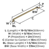 Amerock | Appliance Pull | Golden Champagne | 18 inch (457 mm) Center to Cent...