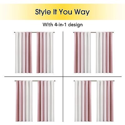 Ombre 100% Blackout Curtains 108 Inches Long 2 Panels for Nursery Bedroom Liv...