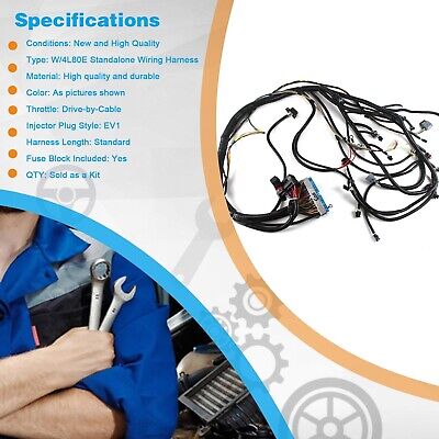 W/4L80E Standalone Swap Wiring Harness Drive by Cable fits for 1997 1998 1999...