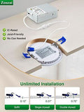 12 Pack 4 Inch Ultra-Thin LED Recessed Ceiling Light with Junction Box, 4000K...