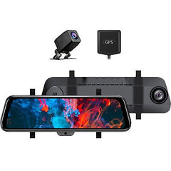 10" Mirror Dash Cam Anti Reflection/High-Beam Full Touch Screen 1080p Front/R...