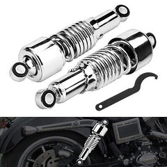 Motorcycle 10.5&#8221;/267mm Rear Shock Absorbers Lowering Shock Chrome Rear Sus