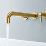 Wall Mount Tub Filler Brushed Gold Tub Faucet Brass Bathroom Bathtub Faucets ...