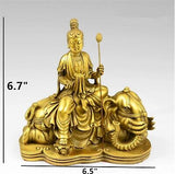 Zzooi Copper Samantabhadra Bodhisattva Statue Coppery Puxian Pusa Statue Feng...