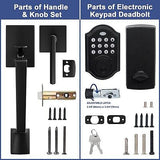 KIAYACI Front Door Handle Sets Black Door Handle keypad Door Lock with Handle...