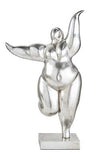 Deco 79 Polystone Dancer Sculpture, 12" x 7" x 20", Silver 12"L x 7"W x 20"H