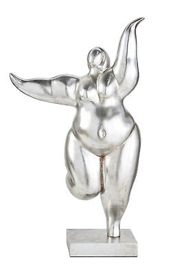 Deco 79 Polystone Dancer Sculpture, 12" x 7" x 20", Silver 12"L x 7"W x 20"H