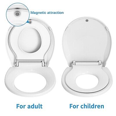 Toilet Seat, Round Toilet Seat with Toddler Seat Built in, Potty Training Toi...