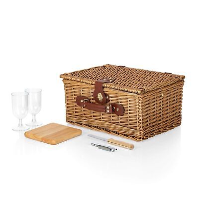 PICNIC TIME Classic Wine & Cheese Picnic Basket, Wine Picnic Set, Romantic Pi...