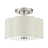 Livex Lighting 2 Light Brushed Nickel Semi Flush 11 x 11 x 8.5