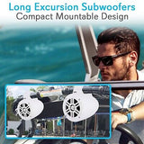 Pyle Waterproof Marine Wakeboard Tower Speakers - 4 Inch Dual Subwoofer Speak...