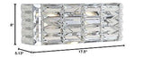 JONATHAN Y JYL7539A Evelyn Crystal Rectangle 17.5" 2-Light Iron/Crystal Glam ...