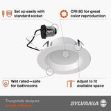 SYLVANIA 4&#8221; LED Recessed Lighting Downlight with Trim, 8W=50W, Dimmable, 6