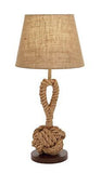 Deco 79 Jute Rope Room Table Lamp Twisted Rope Accent Lamp with Linen Shade, ...