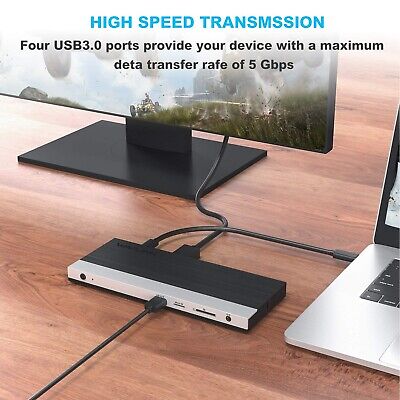 WAVLINK 4K USB C Docking Station Triple Display 2 HDMI + 1 Displayport with 1...