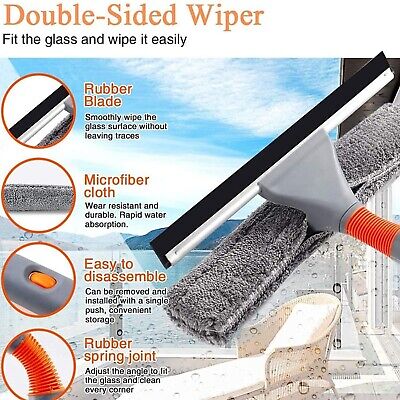 Baban Window Squeegee Cleaner, 2 in 1 Window Cleaning Tool with Straight Exte...