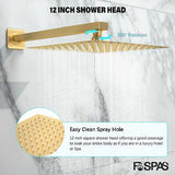 12 Inch Shower Faucet Set, Rainfall Shower System with Square Fixed Rain Show...