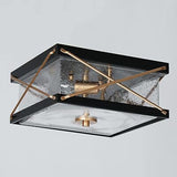 ZEVNI 3-Light Black Gold Ceiling Light, Modern Industrial Flush Mount Ceiling...