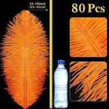 80 Pcs Large Natural Ostrich Feathers Plumes 14-16 Inch Bulk for DIY Crafts W...