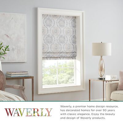 Waverly Adonis Medallion 100% Blackout Roman Shade, Cordless and Noise Reduci...