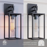 Nathan James Sedona Outdoor Black Wall Sconce Light Fixture, Exterior Porch L...