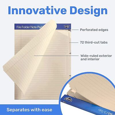 Find It File Folder Notepad - Pack of 72-9.5 x 12.5 Inch Notebook Organizer F...