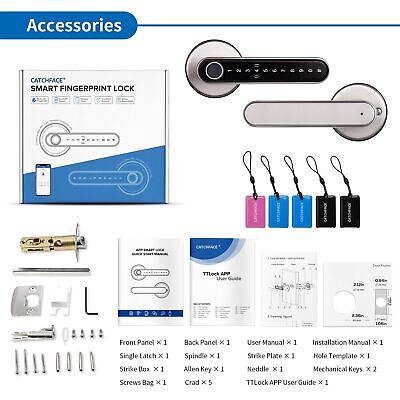 Smart Lock,CATCHFACE Fingerprint Door Lock Keyless Entry Door Lock Biometric ...