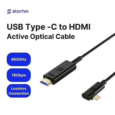 STORHM USB-C Right Angle to HDMI 2.0 Cable - HDMI Certified Ultra High Perfor...