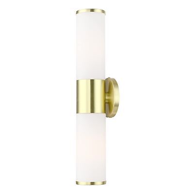 Livex Lighting 16562-12 Lindale 2 Light ADA Vanity Sconce, Satin Brass, 4.25 ...