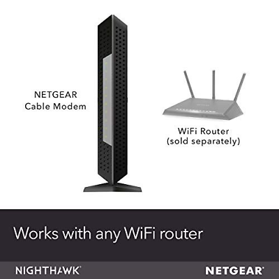 NETGEAR Nighthawk Cable Modem with Voice (CM1150) DOCSIS 3.1 w/ Voice, Black