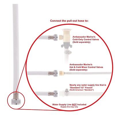 Ambassador Marine Plastic Lid/Cup Recessed Shower Kit with No Hook Small Chro...