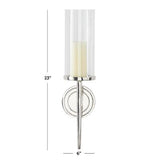 Deco 79 Aluminum Metal Wall Sconce Single Candle with Circle Backing, 6" x 7"...