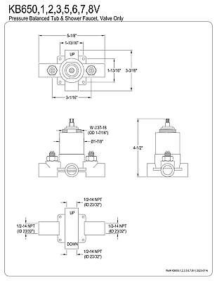 Kingston Brass KB657V Chatham Tub and Shower Valve, Brushed Brass 5.13 x 4.5 ...