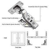 40pcs Frameless Cabinet Door Concealed Hinges,Soft-Close,European Inset,35mm ...