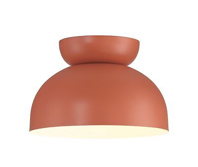 Craftmade 59181-BCY Ventura Dome Flush Mount, 1-Light 60 Watts, Baked Clay, B...