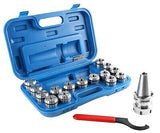 Accusize Industrial Tools Cat40 Shank and 15 Pc Er40 Collet Set with Wrench i...