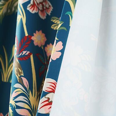Lush Decor Dolores Light Filtering Window Panels, Pair, 52" W x 108" L, Navy ...