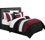 Chic Home CS1223-112-AN Carlton 6-Piece Comforter Set, Queen Size, Black