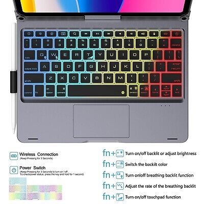 KVAGO Keyboard Case for iPad 10th Generation 2022 10.9 inch- Multi-Touch Trac...