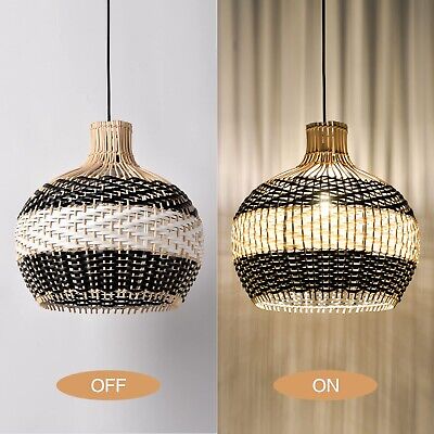 Arturesthome Rattan Pendant Light for Kitchen Island, Wicker Chandelier, Hand...